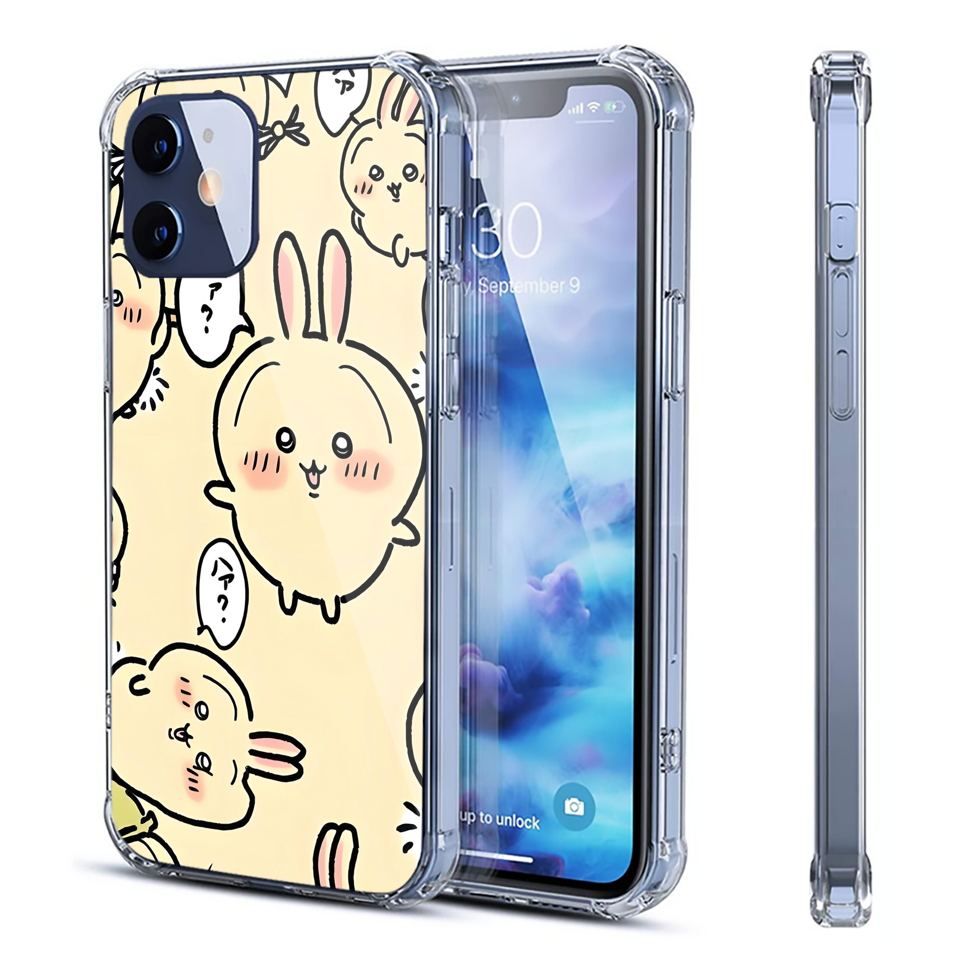 （画像用） ちいかわ Chii-kawa 【iPhone 12シリーズ対応】透明スマホケース（クリアソフトケース）